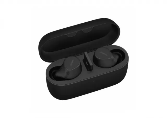 JABRA EVOLVE2 Buds UC, Cradle USB-A UC, Link 380 BT adapter USB-A UC, 30  cm USB-C to USB-A cable, Ear gels, warranty