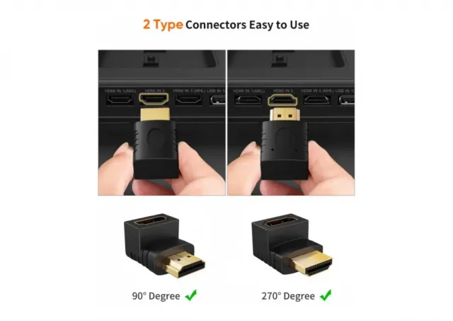 Kettz 4K HA-K2704 HDMI adapter ugaoni 270°