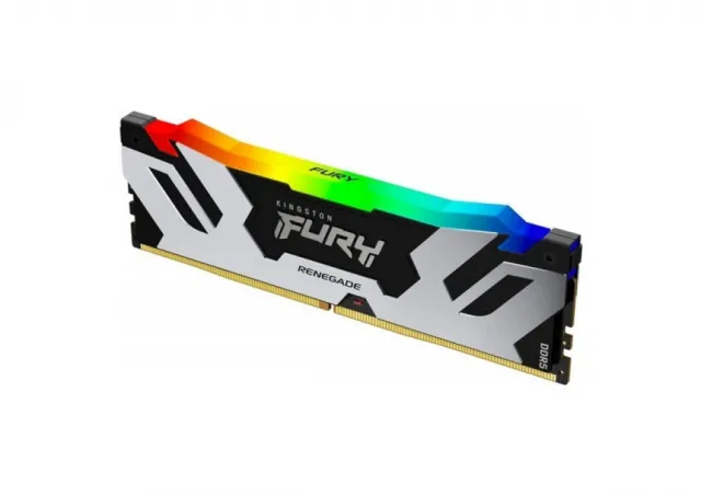 Kingston DDR5 24GB 8400MT/s [FURY RENEGADE RGB], Non-ECC CUDIMM (Clocked), CL40 1.45V, 288-pin 1Rx8, Silver/Black, w/Heatsink, XMP