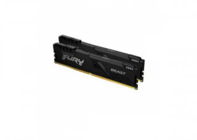 Kingston KF432C16BBK2/16 DDR4 16GB (2x8GB) 3200MHz [FURY BEAST], Non-ECC UDIMM, CL16 1.35V, 288-Pin 1Rx8, Memory Kit, w/Heatsink