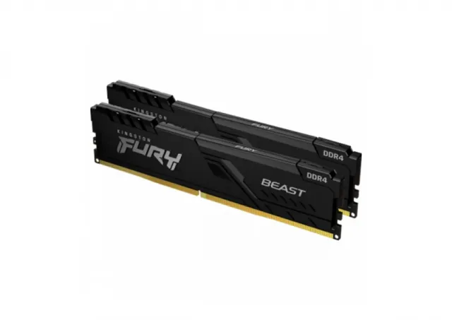 Kingston KF432C16BBK2/64 DDR4 64GB (2x32GB) 3200MHz [FURY BEAST], Non-ECC UDIMM, CL16 1.35V, 288-Pin 2Rx8, Memory Kit, w/Heatsink