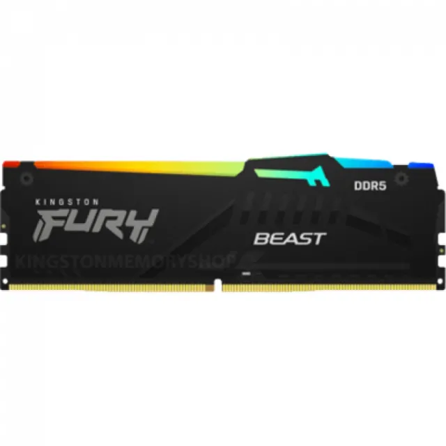 Kingston KF552C36BBEA-16 DDR5 16GB 5200MHz [FURY BEAST RGB], Non-ECC UDIMM, CL36 1.25V, 288-Pin 1Rx8, w/RGB Heatsink