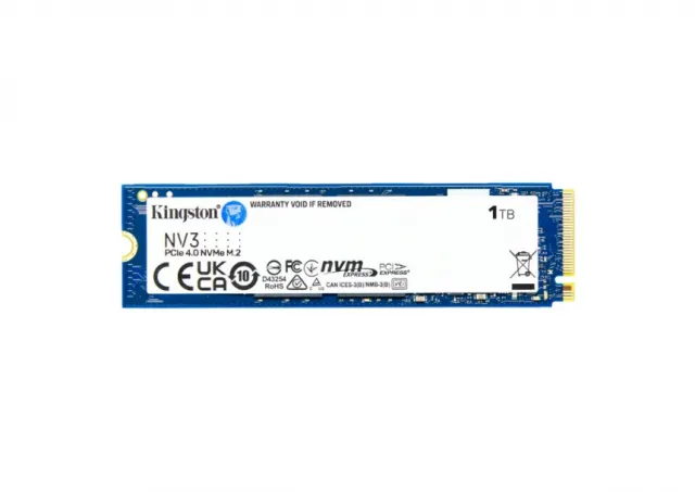Kingston SNV3S/1000G M.2 NVMe 1TB, 2280, PCIe Gen 4x4, NV3, Read up to 6,000 MB/s, Write up to 4,000 MB/s, (single sided)