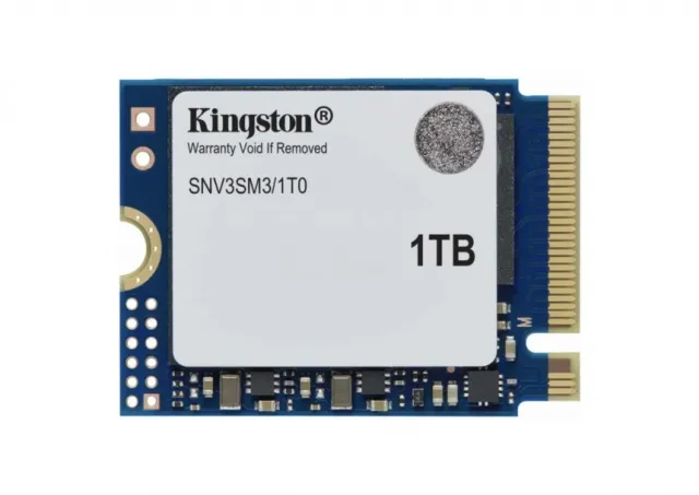 Kingston SNV3SM3/1T0 M.2 NVMe 1TB, 2230, PCIe Gen 4x4, NV3, Read up to 6,000 MB/s, Write up to 4,000 MB/s, (single sided)
