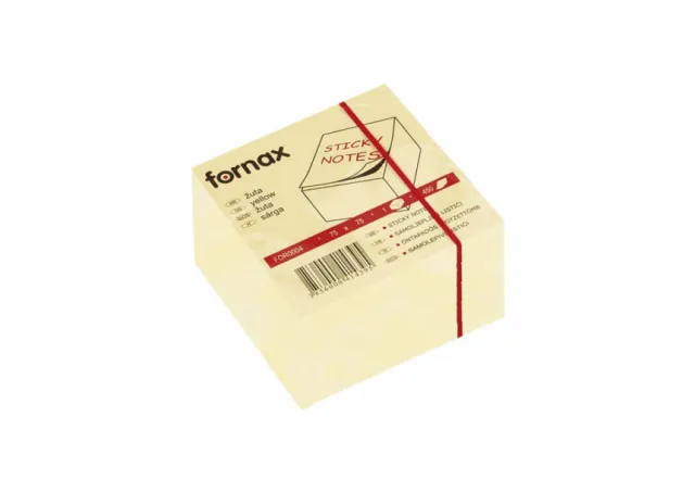 Kocka samolepljivi listići FORNAX 450 lis, 75x75 žuta 414395
