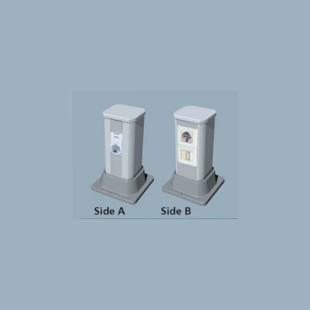 Komunikacioni stub visine 30cm od aluminijuma sa 10 slotova za module 45x45mm (ukupno 20 x 1M) NA2300CP300
