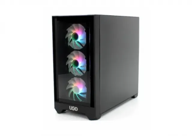 Kuciste Titan 2314, ATX, providna stranica, ugradjena 4xRGB kulera, Crno