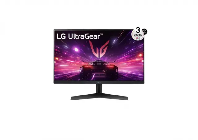 LG 24'' UltraGear IPS FHD 1920x1080@180Hz, 16:9, 1000:1, 1ms, 300 cd/m², 178º/178º, FreeSync, HDR 10, 1 HDMI, 1 DP, VESA 100x100mm, Tilt, Black, 3yw