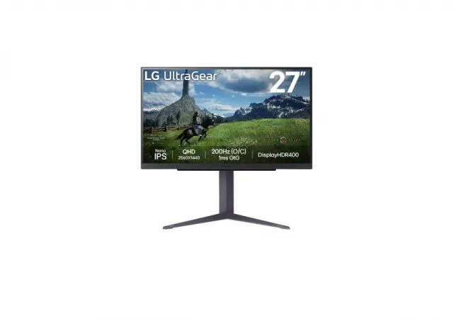 LG 27GS85Q-B 27'' UltraGear IPS QHD 2560x1440@200Hz,16:9,1000:1,400 cd/m²,1ms,178º/178º,AMD FreeSync,HDR 10,1 DP,2 HDMI,2 USB Downstream Port 3.0,1 USB Upstream Port 3.0,VESA 100x100mm,Height,Tilt,Swivel,Black,3yw
