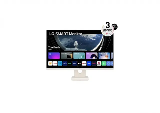 LG 27SR50F-W 27" IPS Smart FHD 1920x1080@60Hz, 16:9, 1000:1, 14ms, 250 cd/m², 178°/178°, HDR 10, 2 HDMI, 2 USB Downstream Port, 5Wx2, VESA 100x100mm, Tilt, White, 3yw