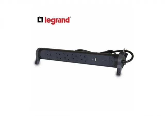 LG 694514 PRODUZNI BLOK SA UPZ 5X2P+E 1XUSB-A 1XUSB-C 1.5M (CRNA/T.SIVA)