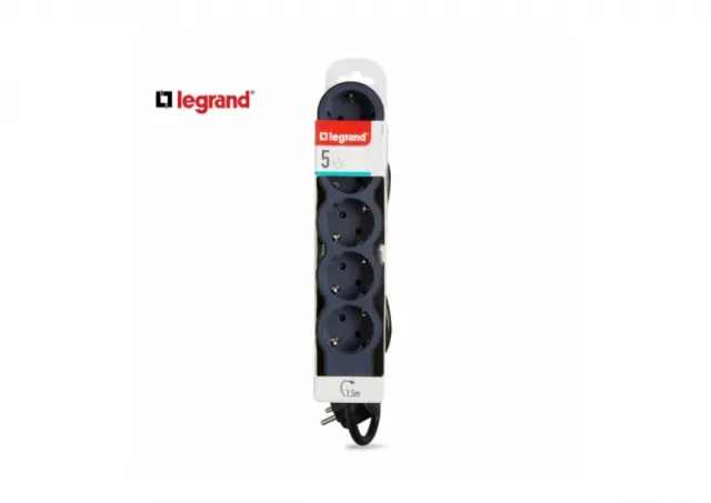 LG 694556 PRODUZNI BLOK 5X2P+E 1.5M (CRNA/T.SIVA)