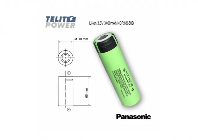 Li-Ion 3.6V 3400mAh NCR18650B Panasonic