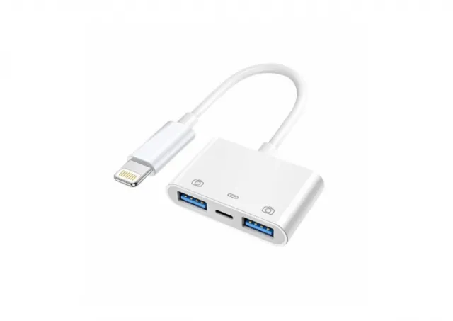 Lightning čitač kartica 3u1 2xUSB+Lightning   11-354