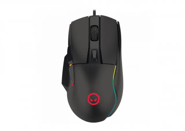 LORGAR Jetter 357, gaming mouse, Optical Gaming Mouse with 6 programmable buttons, Pixart ATG4090 sensor, DPI can be up to 8000, 30 million times key life, 1.8m PVC USB cable, Matt UV coating and RGB lights with 4 LED flowing mode, size:124.90*71.65*41.36mm, 75g