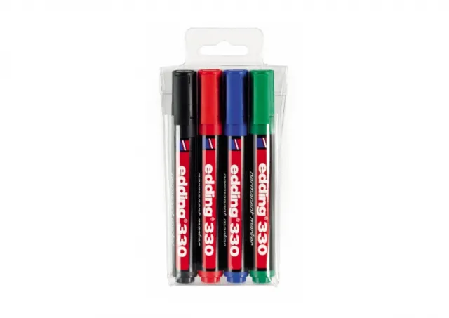 Marker permanent 330 1-5mm, kosi vrh, set 1/4 Edding sortirano 08M330Q