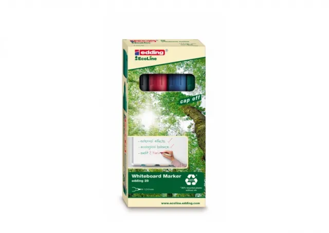 Marker za belu tablu E-28 1,5-3mm EcoLine, zaobljeni, set 1/4 Edding sortirano 09M28Q