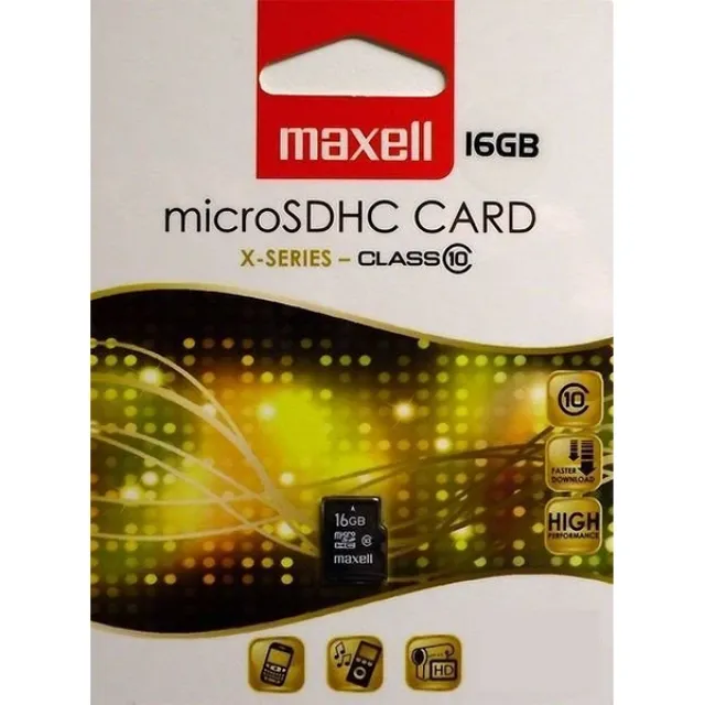 Maxell micro sdhc 16gb x-series+adapter, class 10
