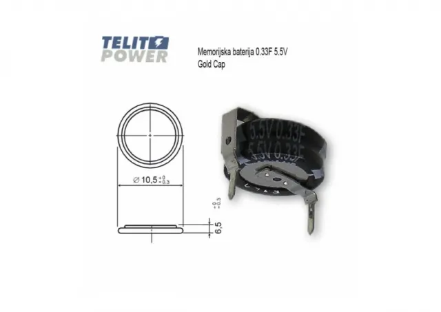 Memorijska baterija 0.33F 5.5V G770981 GOLD CAP