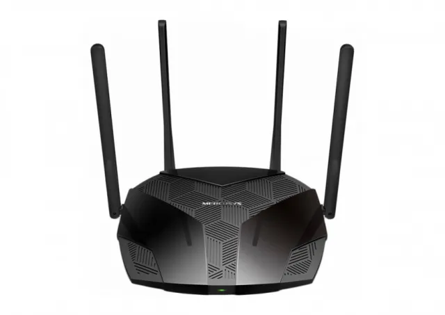 Mercusys MR80X AX3000 Dual-Band Wi-Fi 6 Router, 574 Mbps at 2.4 GHz + 2402 Mbps at 5 GHz, 4× Fixed External Antennas, 3× G LAN Ports, 1× G WAN Port, 1024-QAM, OFDMA, HE160, Router/AP mode, Beamforming, MU-MIMO, VPN server, TWT, Smart Connect, WPA3