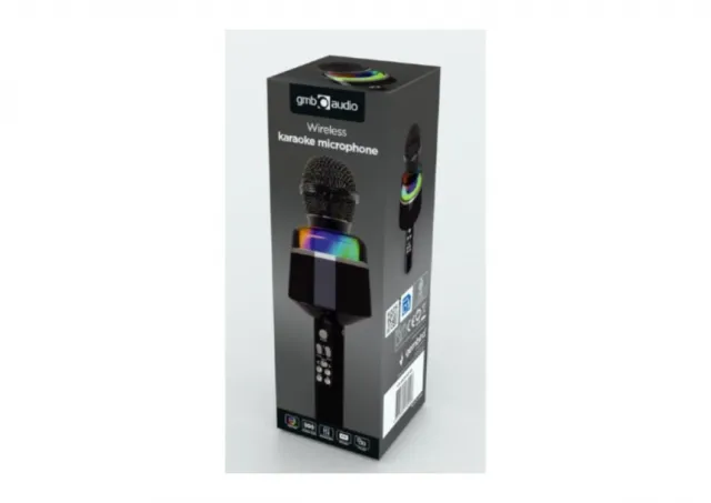 MICBT-01-BK Gembird bezicni karaoke mikrofon sa zvucnikom 3W, LED, black