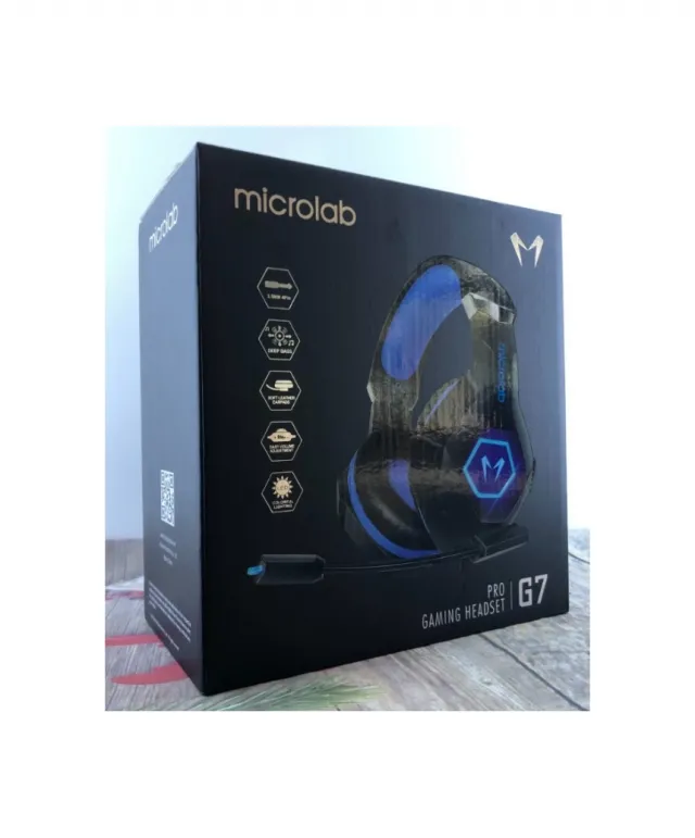 Microlab G7 Gejmerske slusalice sa mikrofonom 40mm/32Ohm, color LED, 3.5mm + USB red/black