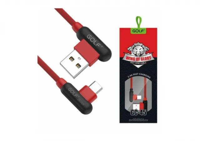 Mikro usb kabl 1m 90° GOLF GC-45m crveni      00G219