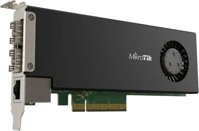 MikroTik CCR2004-1G-2XS-PCIexpress v3.0 x8 serverska ruter / mrežna kartica sa 2 porta 25GbE / 10GbE SFP28 + 1GbE RJ45, DDR4 RAM 4GB, NAND 128MB, ARMv8 64bit CPU, IPsec hardware, MTBF 22.8god, temp -20°÷60°C, RouterOS L6