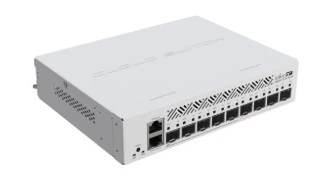 MikroTik CRS310-1G-5S-4S+IN L3 upravljiv svič 5 x SFP slotova + 4 x SFP+ slotova + Gigabit LAN, desktop / 1U rackmount, CPU 800MHz, 256MB RAM, VPN ruter / firewall, temp. -40°C÷70°C, RouterOS L5