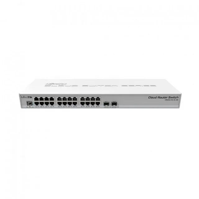MikroTik CRS326-24G-2S+RM L3 upravljiv cloud routing svič 24 x 1GbE RJ45 & 2 x 10GbE SFP+, VPN / Firewall / Bandwith / Load balance, MTBF 22.8god, radna temp -40°÷60°C, PoE in / DC 10-30V, SwOS / RouterOS L5