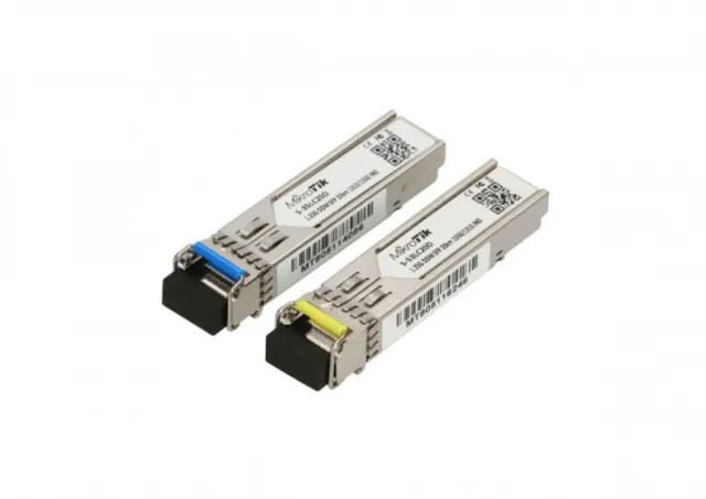 MikroTik S-3553LC20D pair of SFP modules (1.25G SM 20km T1310nm/R1550nm) + (1.25G SM 20km T1550nm/R1310nm)