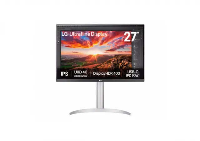 Monitor LG 27UP850K-W 27"/IPS/3840x2160/60Hz/5ms GtG/HDMIx2,DP,USB,USB type C/VESA/pivot/srebrna