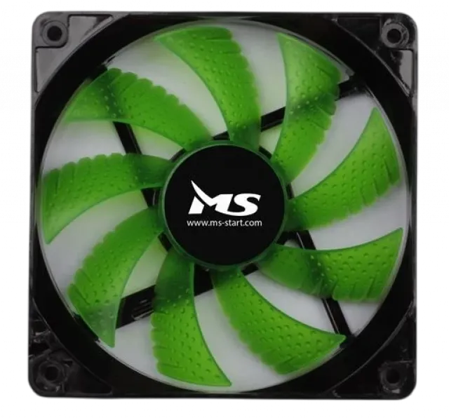 MS Case Green Led fan 12cm Kuler