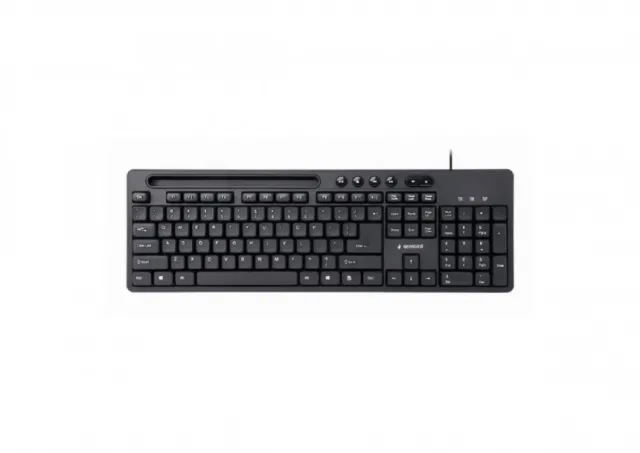 Multimedia Keyboard with Phone Stand US, USB, Black