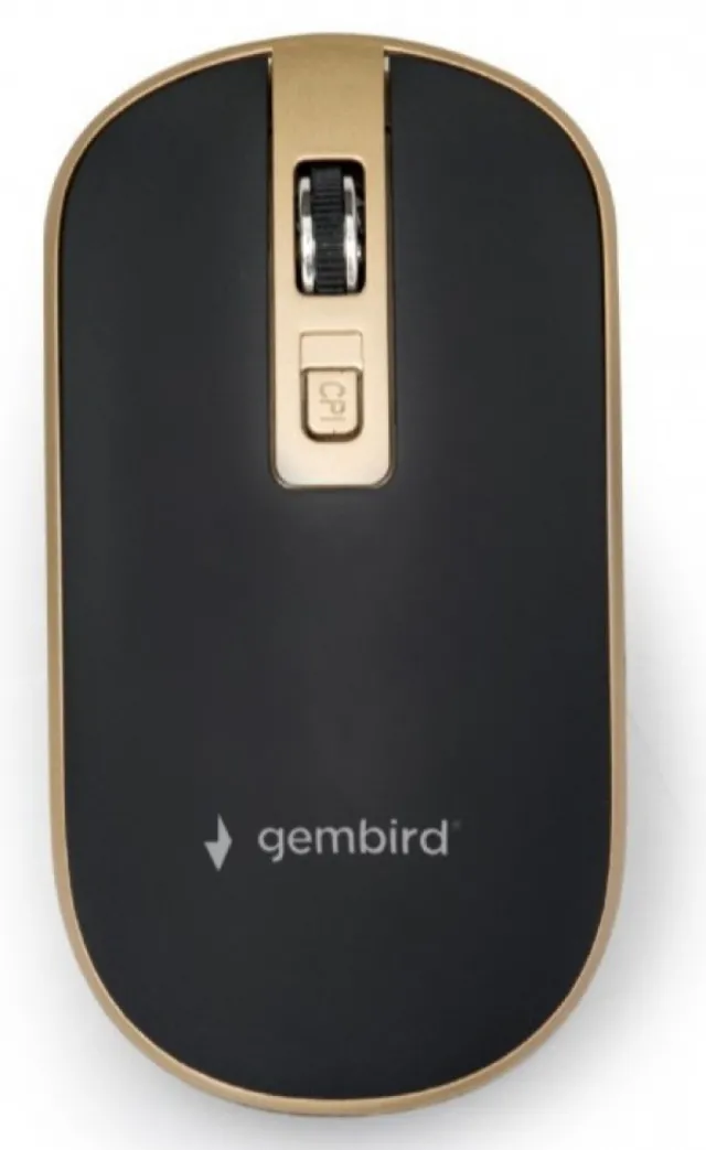MUSW-4B-06-BG Gembird Bezicni mis 2,4GHz opticki USB 800-1600Dpi black/gold 115mm 43022
