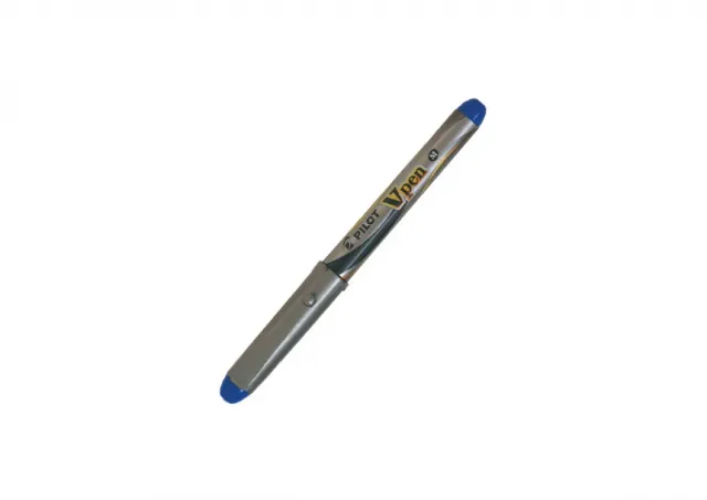 NALIV PERO PILOT V PEN SILVER MEDIUM PLAVO