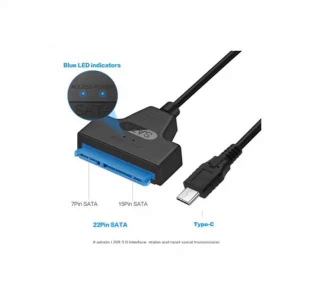 Napojni kabl USB C na Sata 22 pin NKC-K022