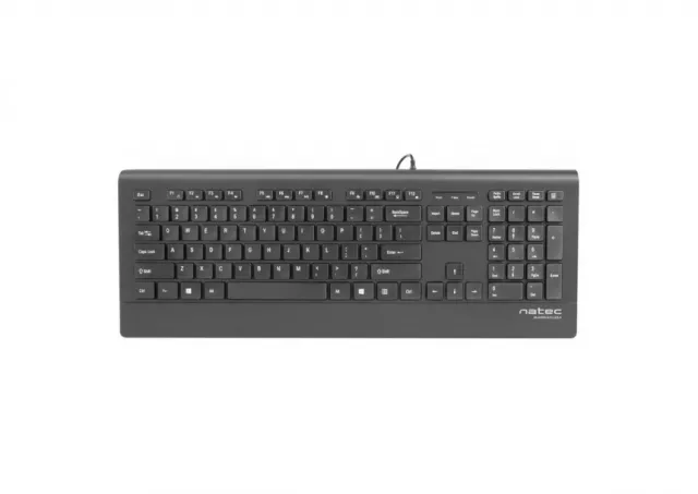 Natec BARRACUDA, Slim Multimedia Keyboard US, USB, Black