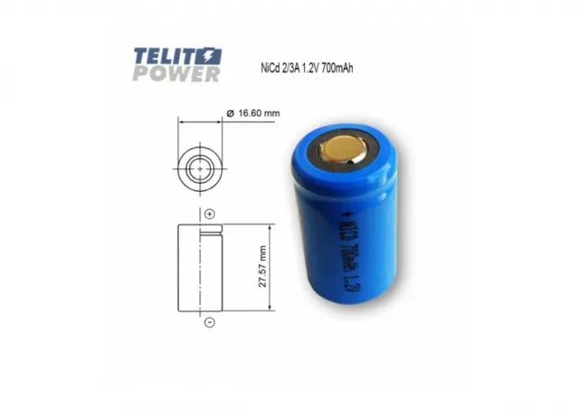NiCd 2/3A 1.2V 700mAh