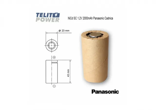 NiCd SC 1.2V 2000mAh  Panasonic - Cadnica