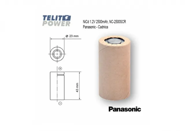 NiCd SC 1.2V 2500mAh NC-2500SCR  Panasonic Cadnica
