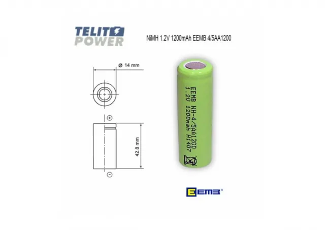NiMH 4/5AA 1.2V 1200mAh  EEMB