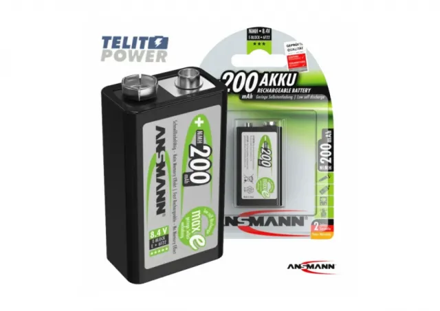 NiMH 9V block / 6F22 200mAh maxE  ANSMANN