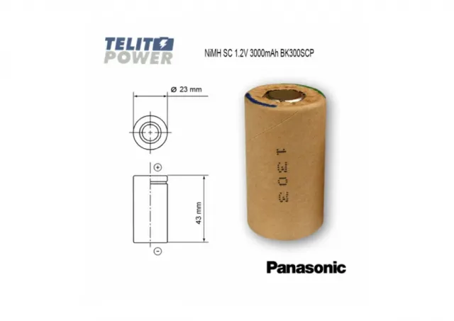 NiMH SC 1.2V 3000mAh BK300SCP Panasonic