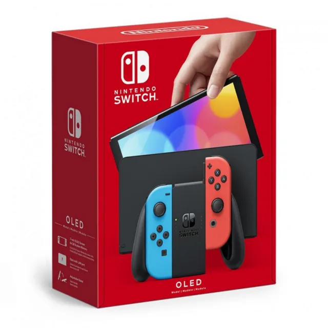 Nintendo Switch Console (OLED Model) Neon Red and Blue