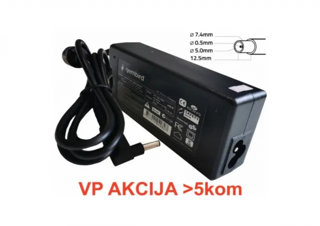 NPA90-195-4620 (DE10) **Gembird punjac za laptop 90W-19.5V-4.62A, 7.4x5.0mm black PIN (1024)