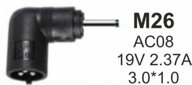 NPC-AC08 (M26) Gembird konektor za punjac 65W-19V-2.37A, 3.0x1.1mm 38970