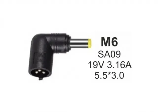 NPC-SA09 (M6) Gembird konektor za punjac 60W-19V-3.16A, 5.5x3.0mm PIN
