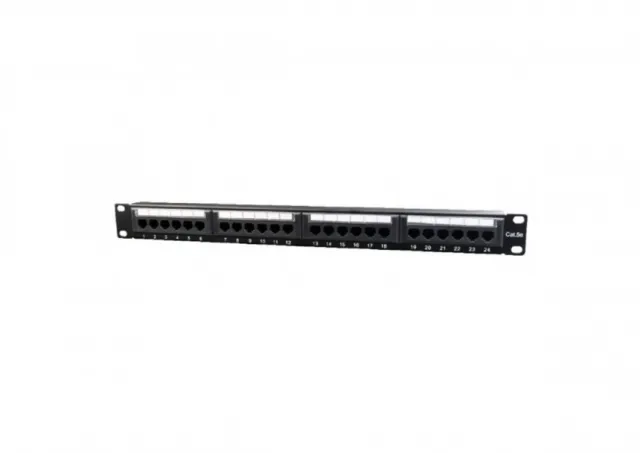 NPP-C524CM-001 Gembird Cat.5E 24 port patch panel with rear cable management 44108