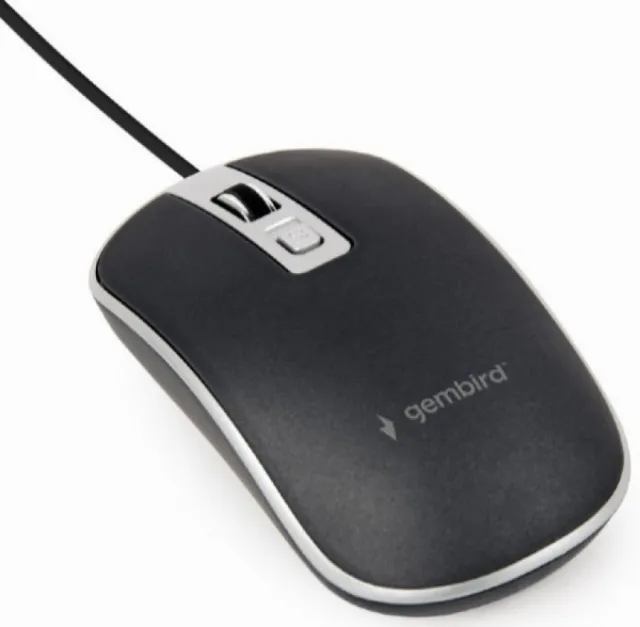Opticki miš MUS-4B-06-BS Gembird 800-1200Dpi 4-button 99mm black-silver USB 43015